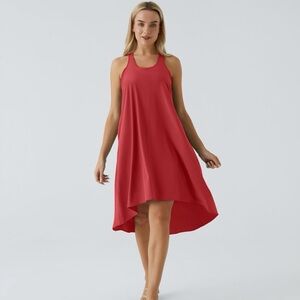 NWT Halara Breezeful™ Backless High Low Flowy Midi Quick Dry Casual Dress